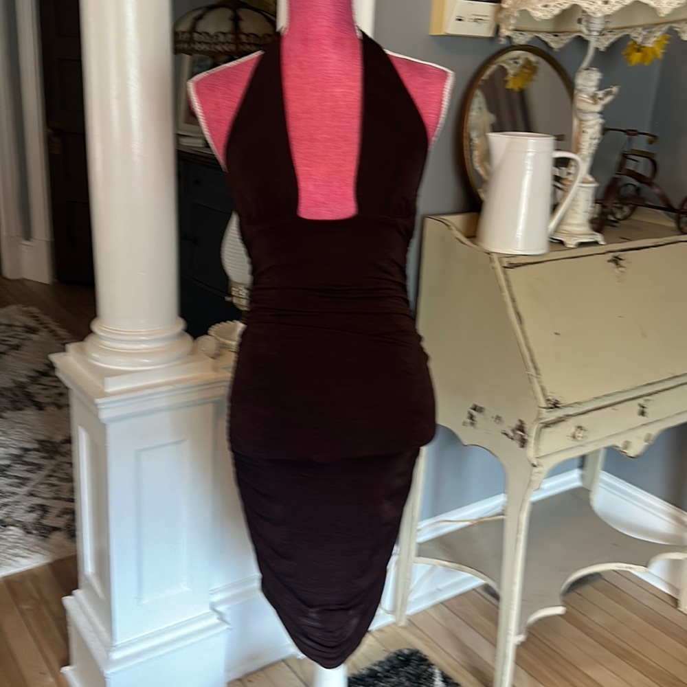 Brown halter dress